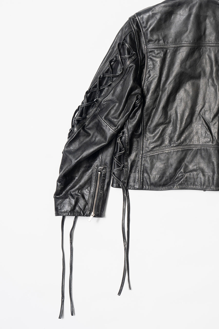 Lace-Up Leather Blouson - SALE