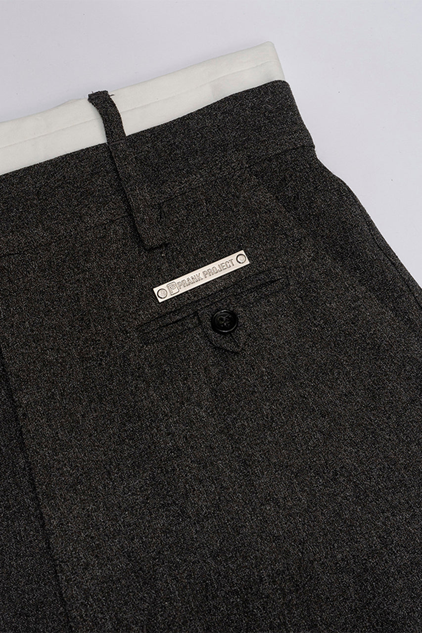 Melange Tuck Voluminous Pants - SALE