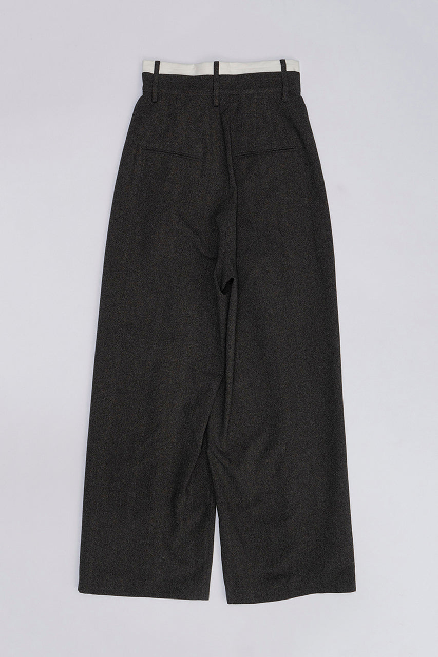 Melange Tuck Voluminous Pants - SALE
