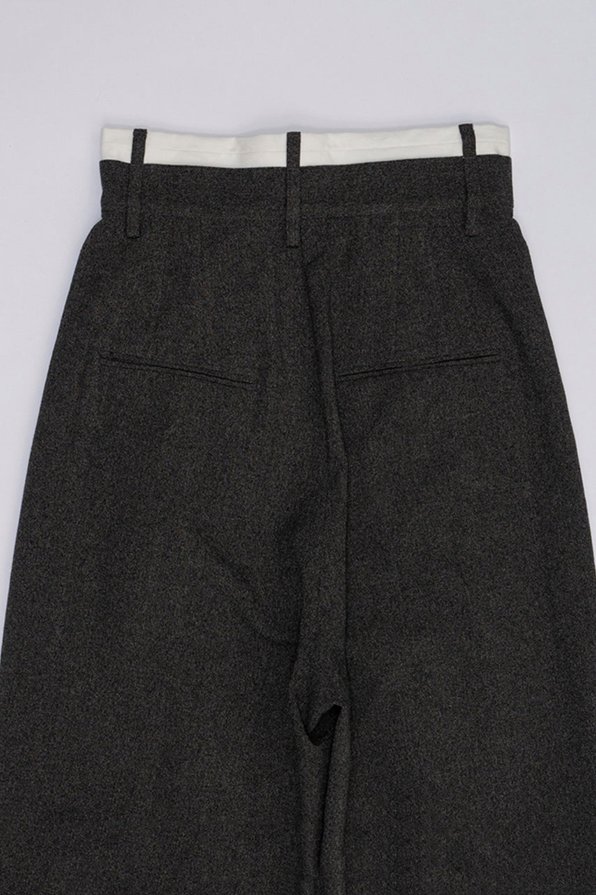 Melange Tuck Voluminous Pants - SALE