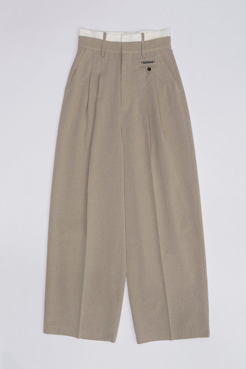 Melange Tuck Voluminous Pants - SALE