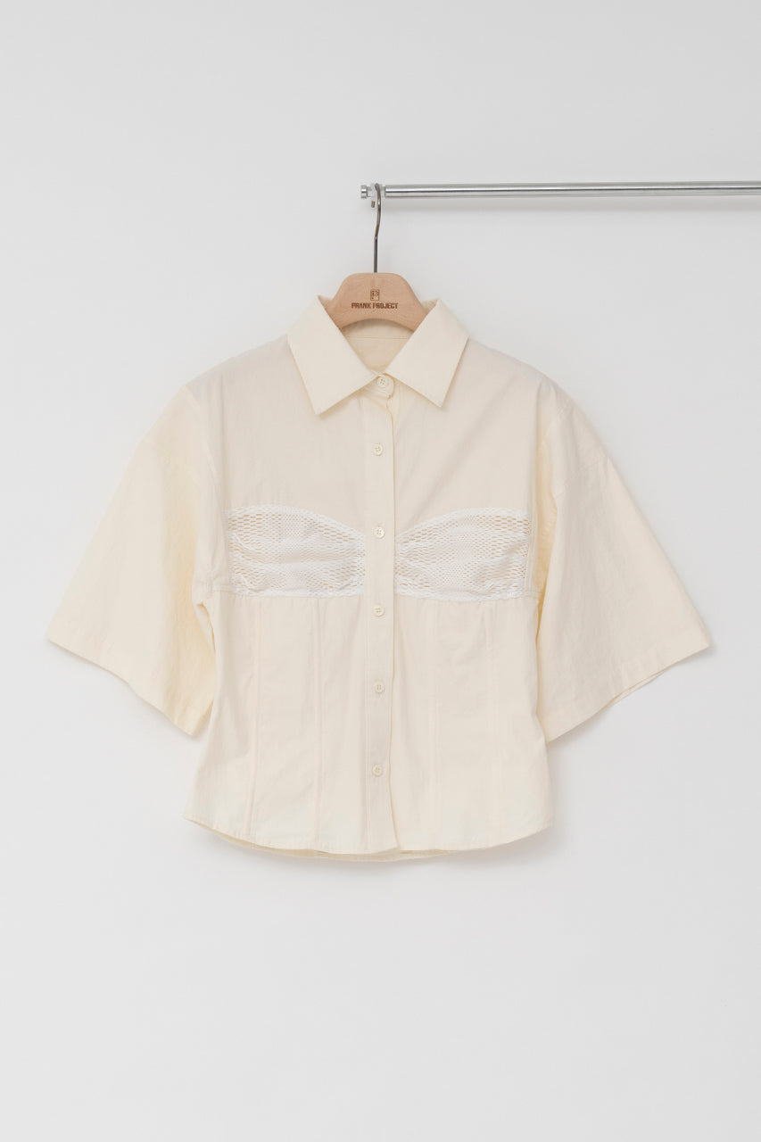 【SALE】Lace Bustier Shirt