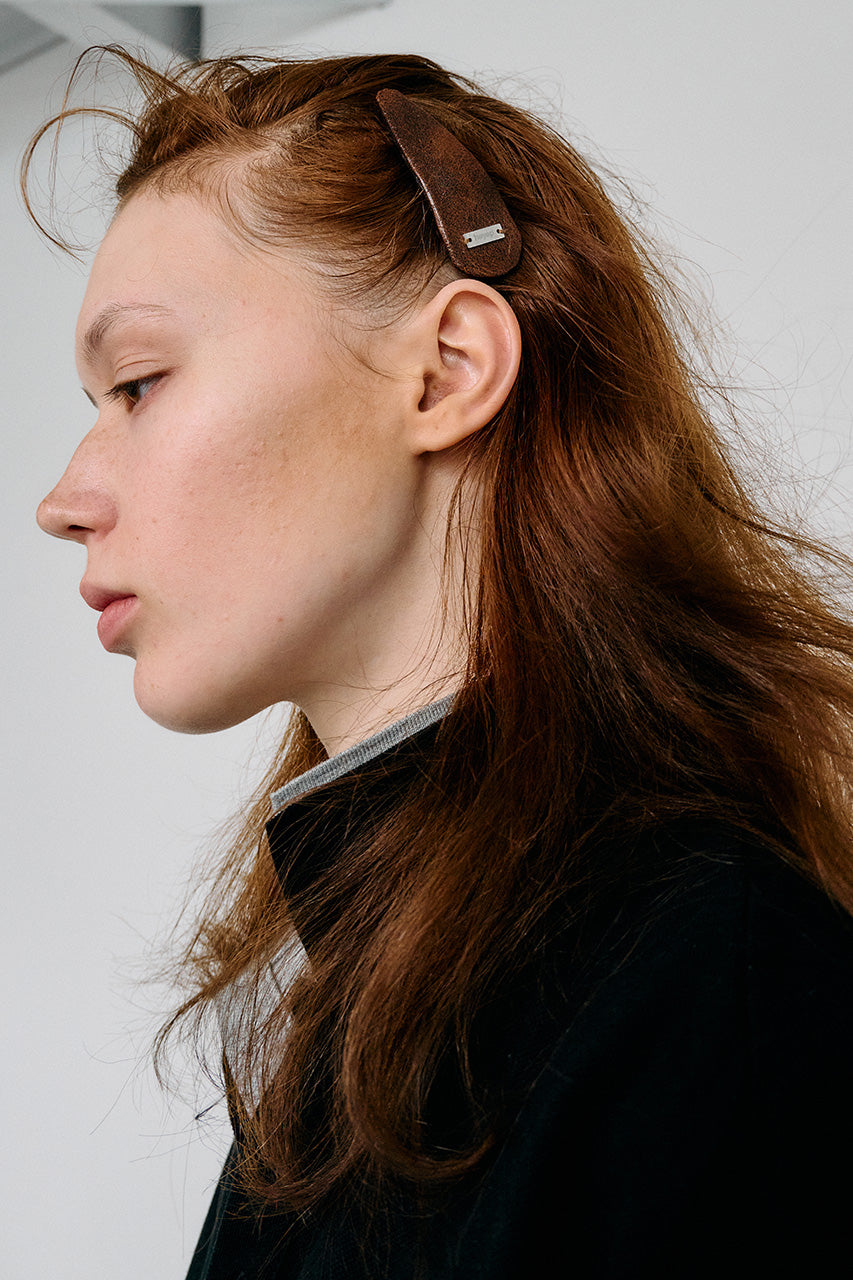 Vintage Faux Leather Hair Clips