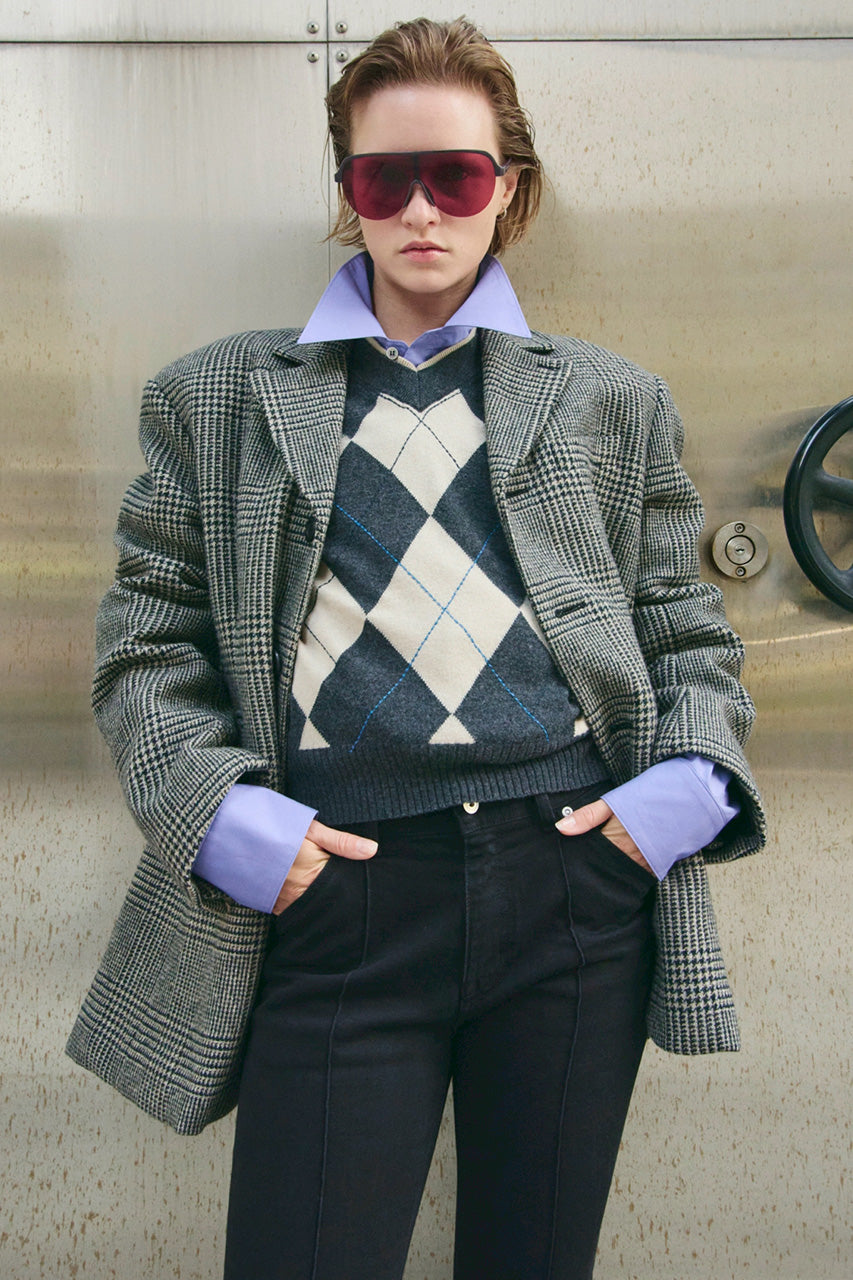 Classic Tweed Oversized Jacket Coat - 2026AUTUMN