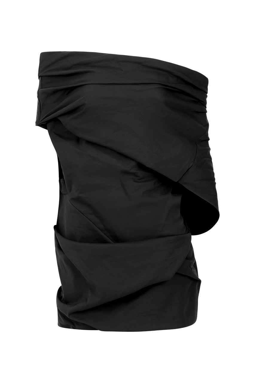 Moulded Top Black Sateen