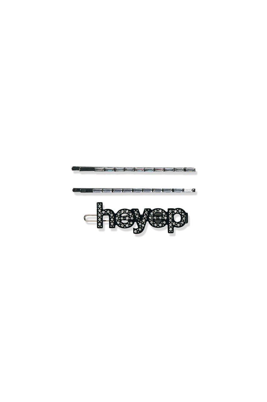 Logo Rhinestone Hairpins-3-Piece Set