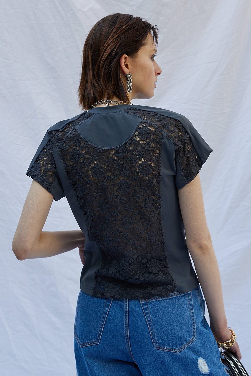 【SALE】Lace Combi Top