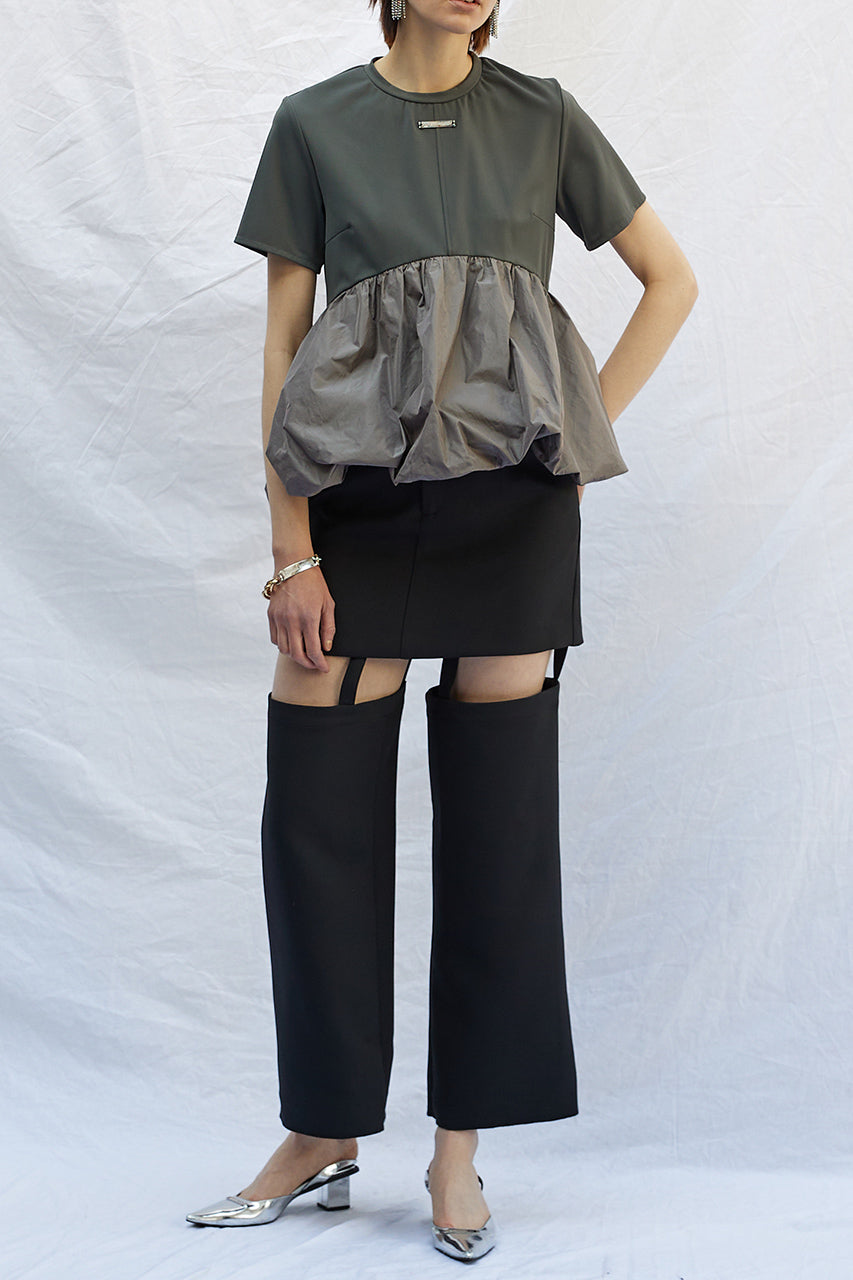【SALE】Micro Taffeta Balloon Hem Top