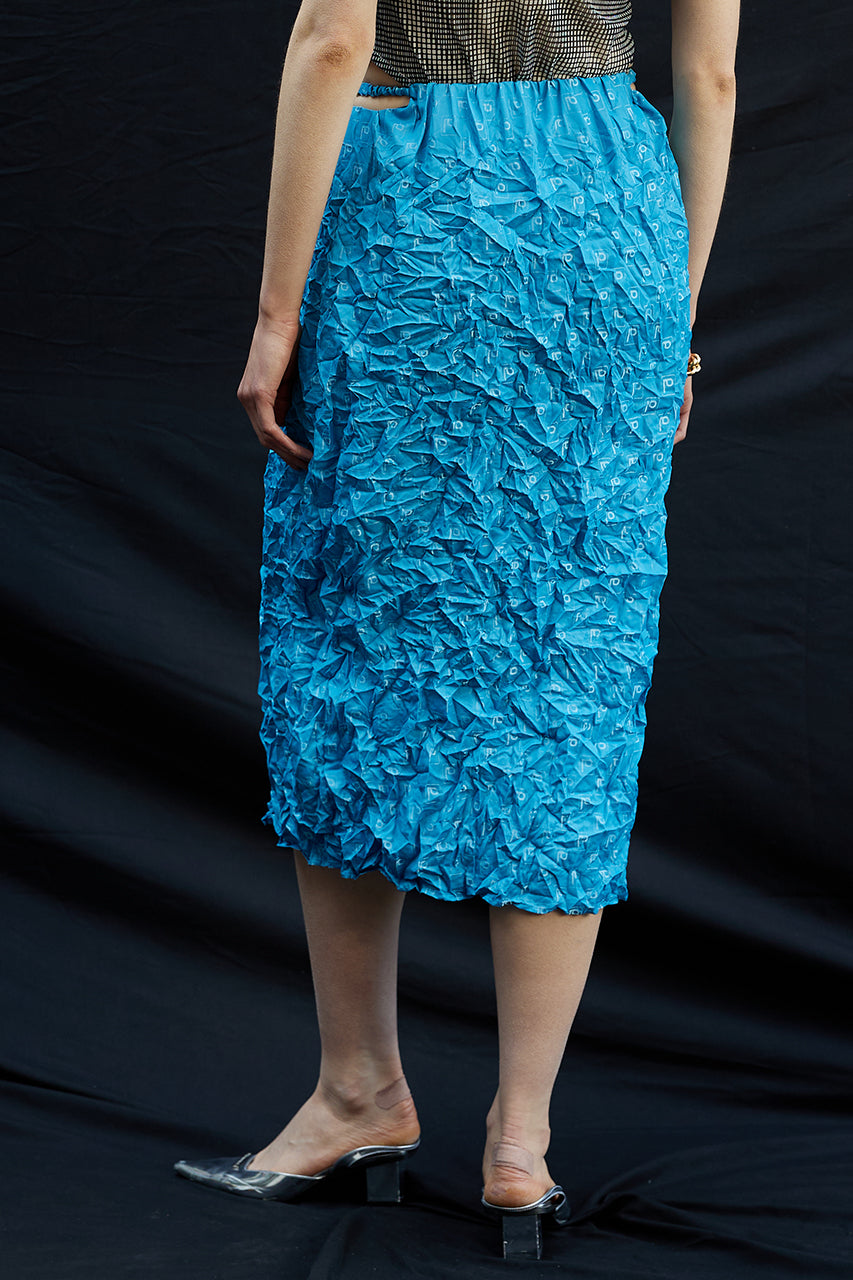 P Jacquard Washed Pleats Skirt - SALE