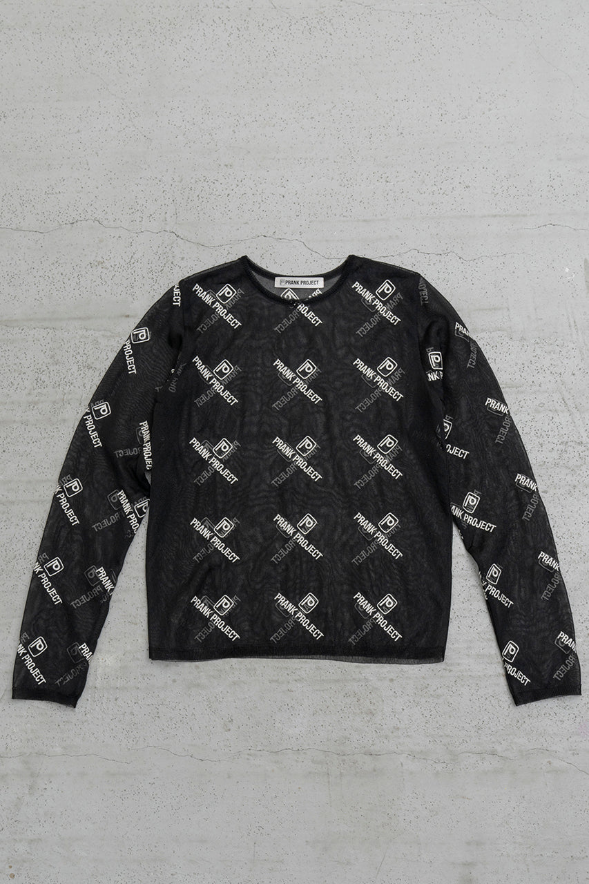 See-through Logo Jacquard Knit