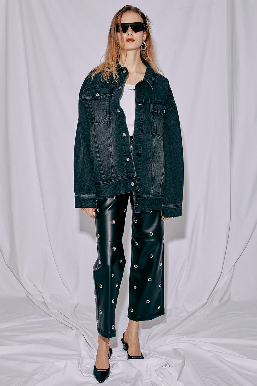 Eyelet Vegan Leather Pants - PRE ORDER