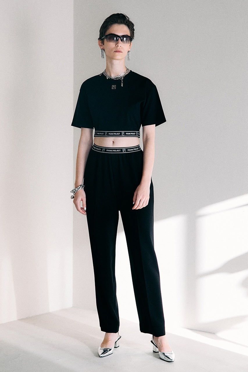 Triacetate Rubber Band Loose-fitting Pants