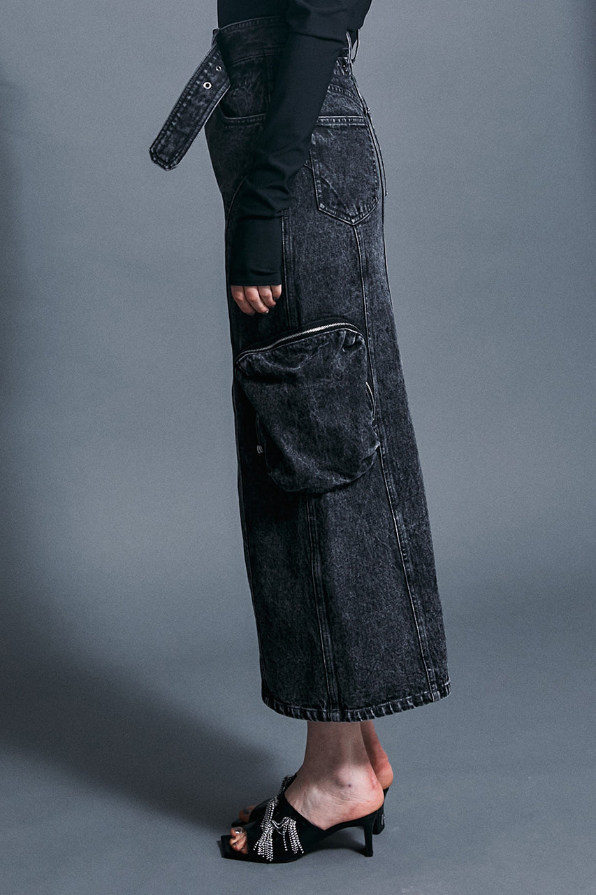 Denim Cargo Skirt