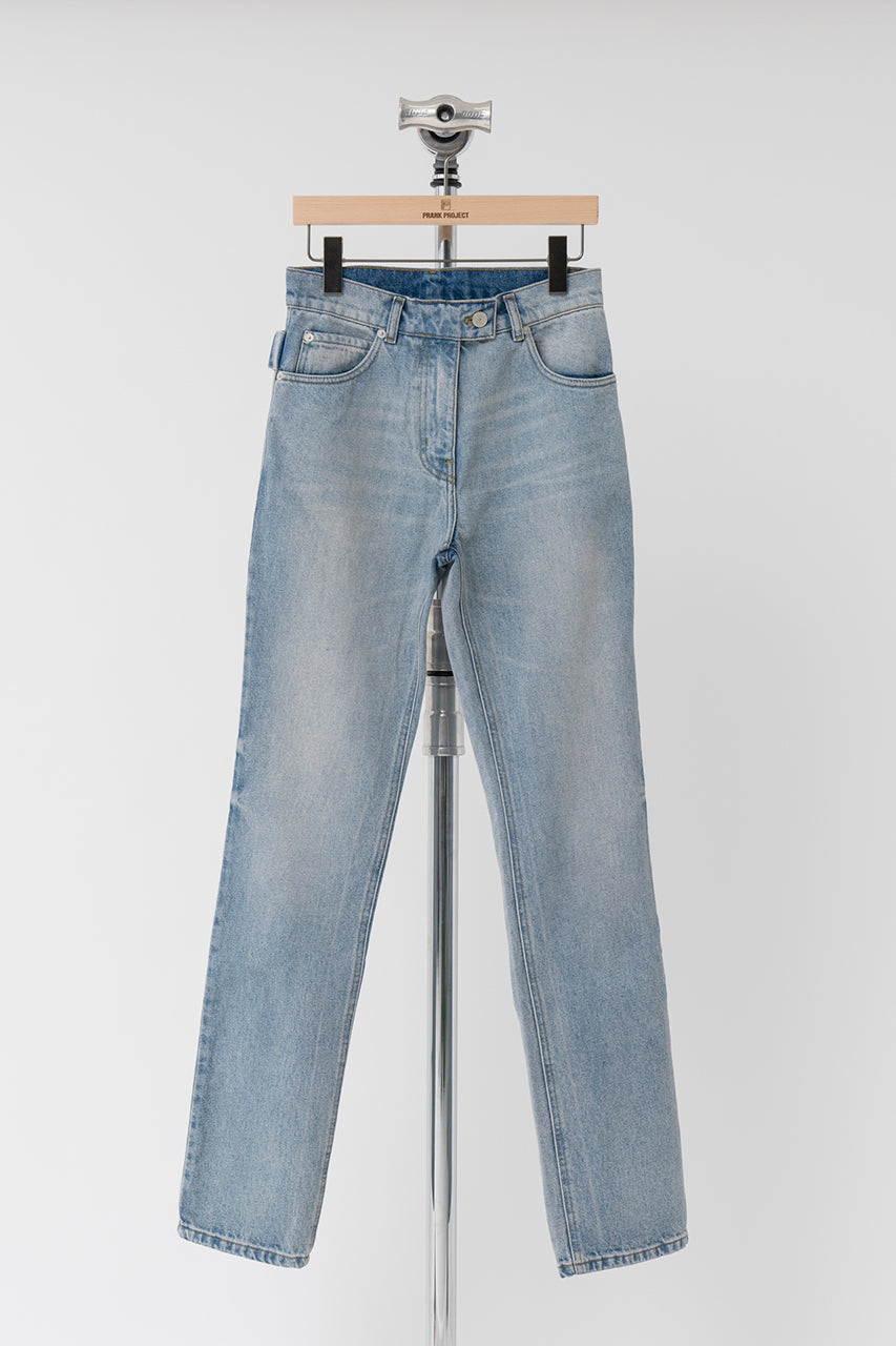 Dirty Blue Denim Strap Pants
