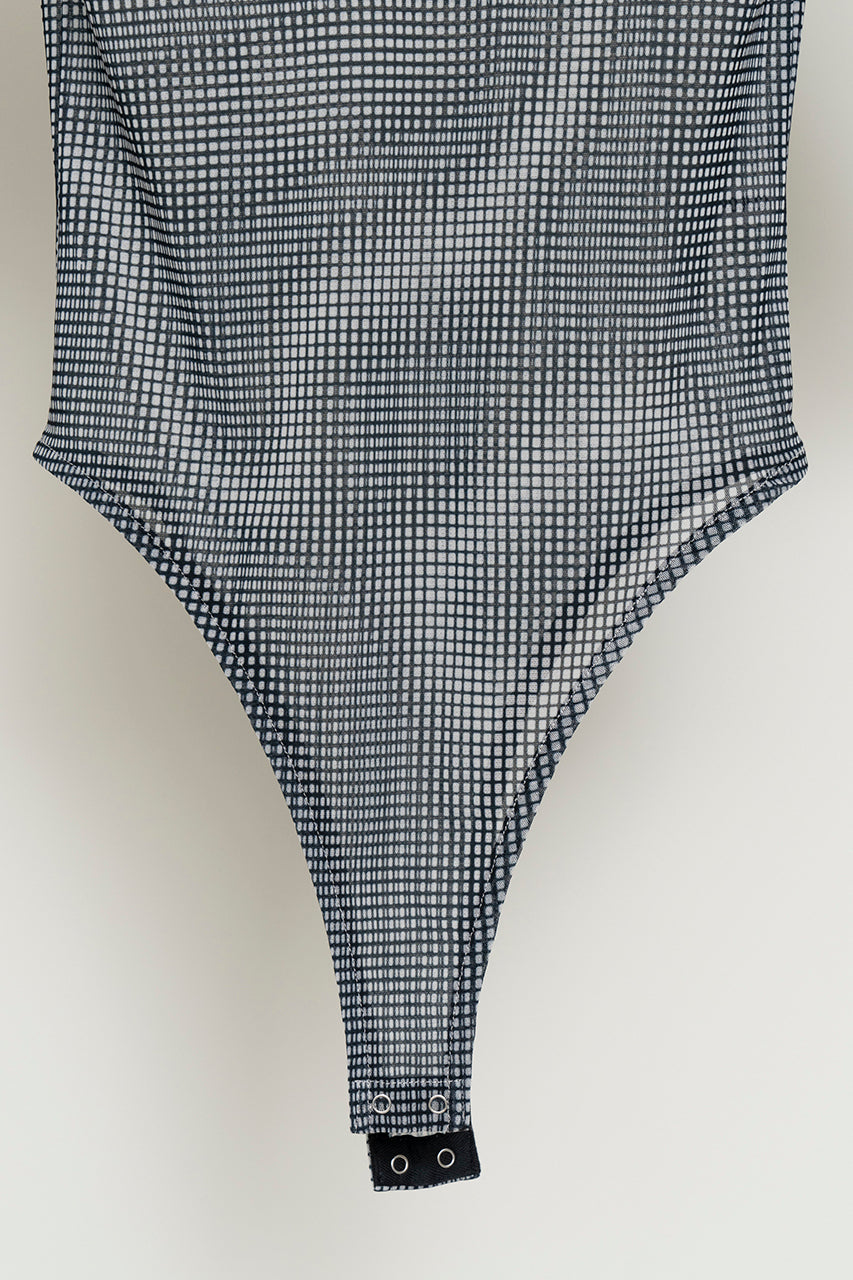 Moire Printed Tulle Bodysuit