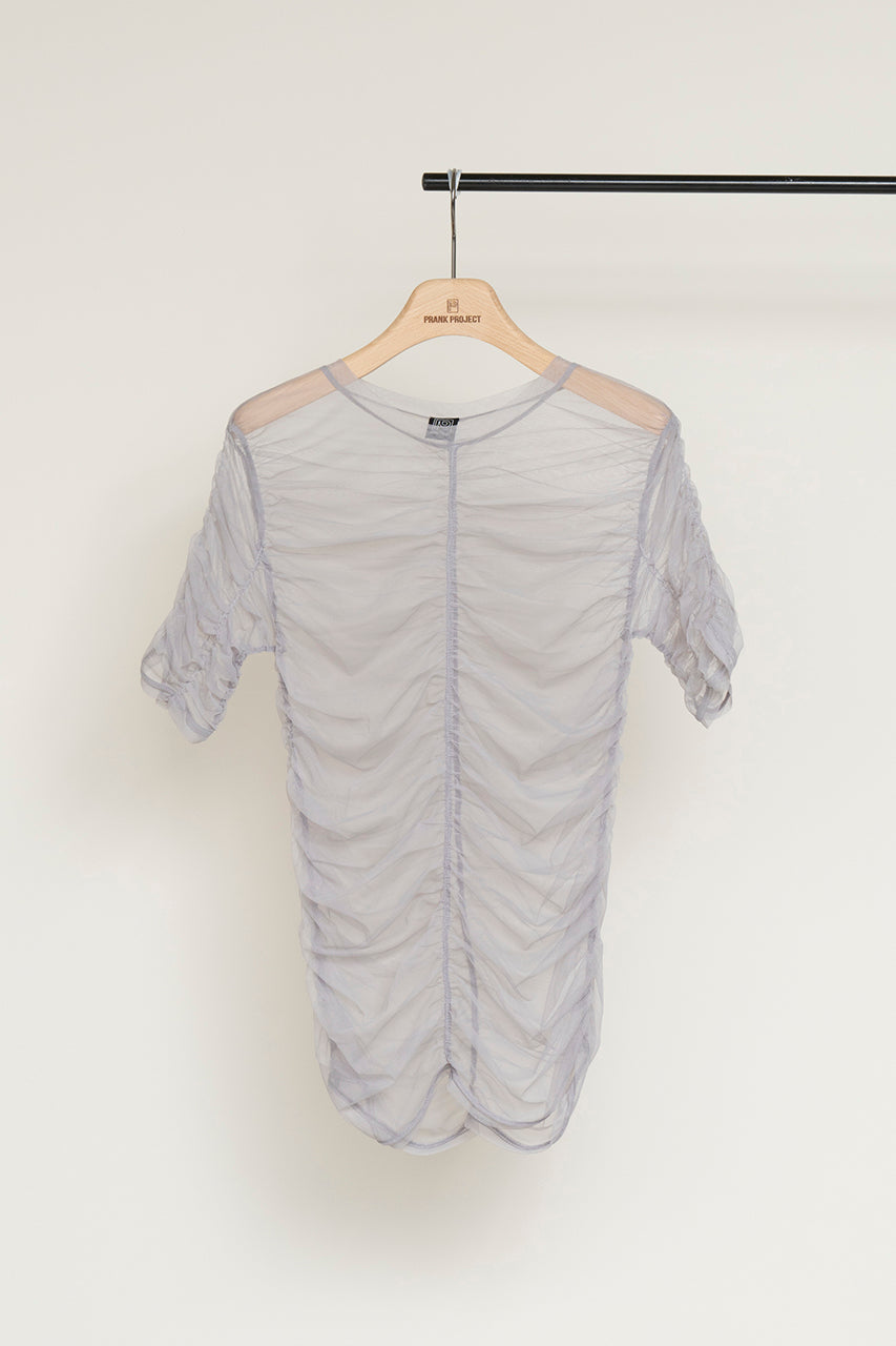 See-Through Gathered Layered Top
