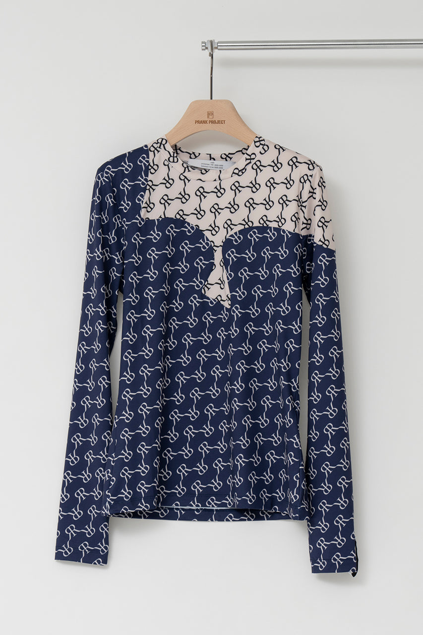 Two Tone Detailed Jersey Top