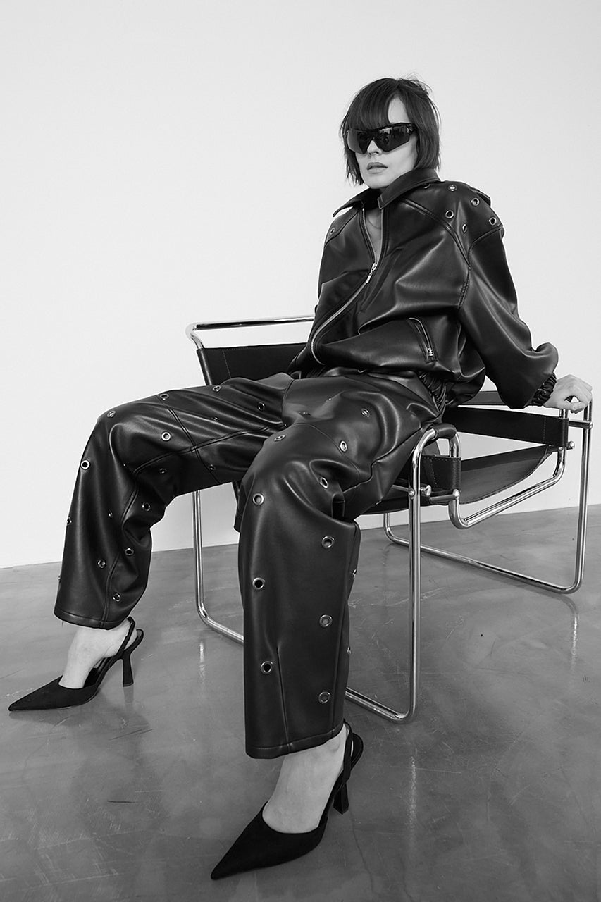 Eyelet Vegan Leather Pants