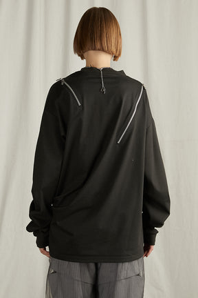 Asymmetric Draped Zip Top