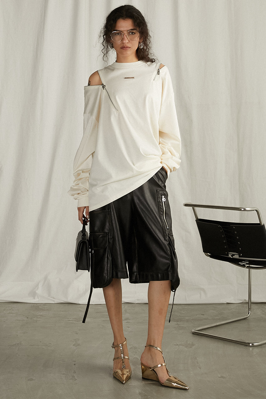 Asymmetric Draped Zip Top