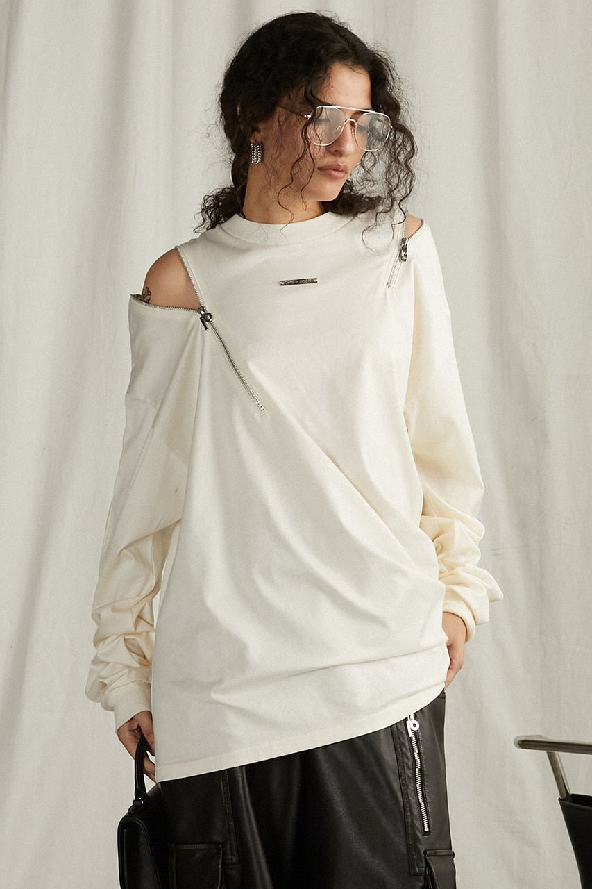 今週のおすすめ製品 Asymmetric Draped Zip Top トップス