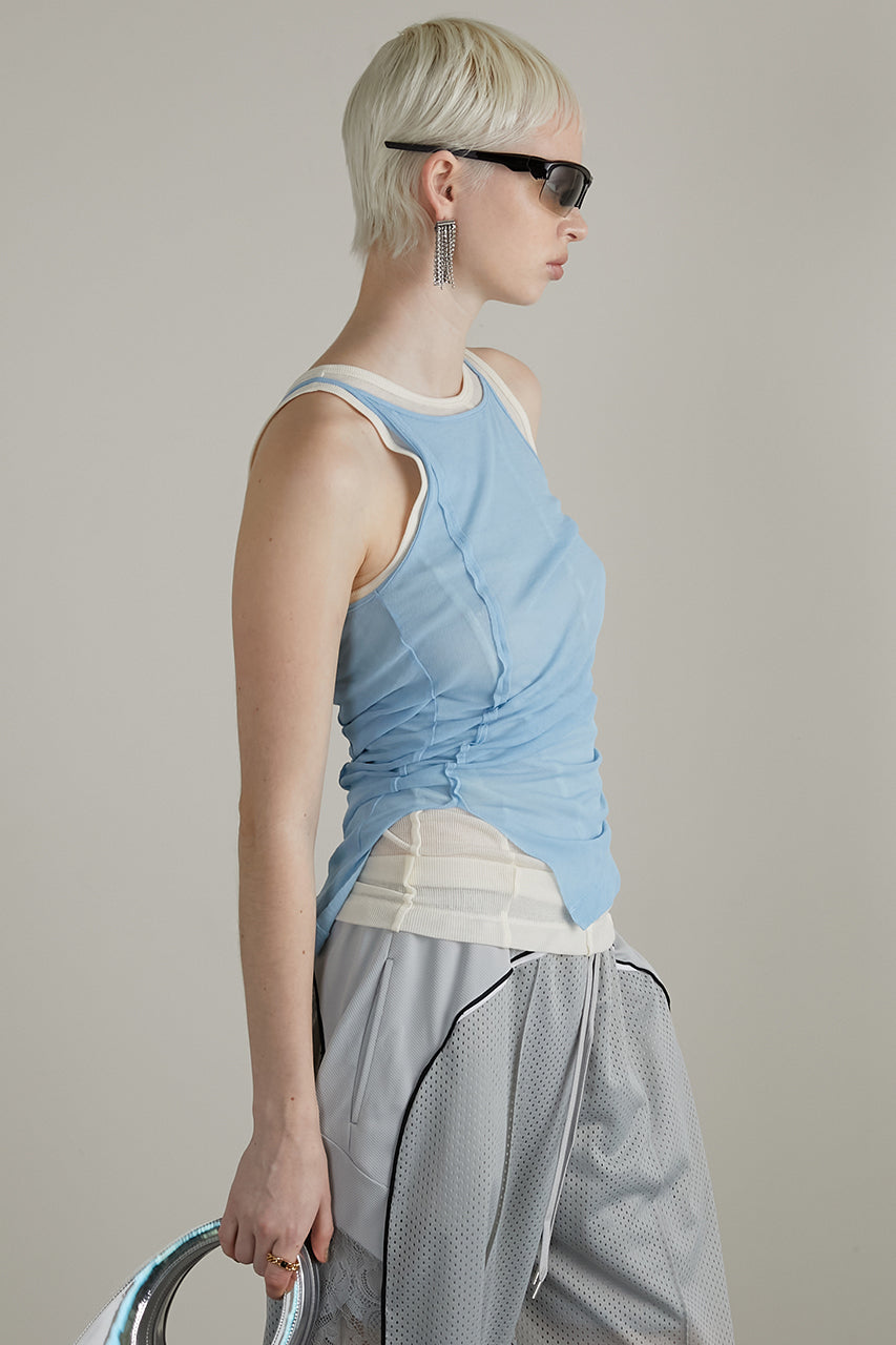 Gauze Layered Tank Top