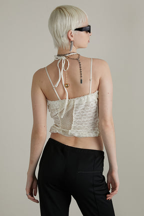 Mesh Lace Rose Tube Top