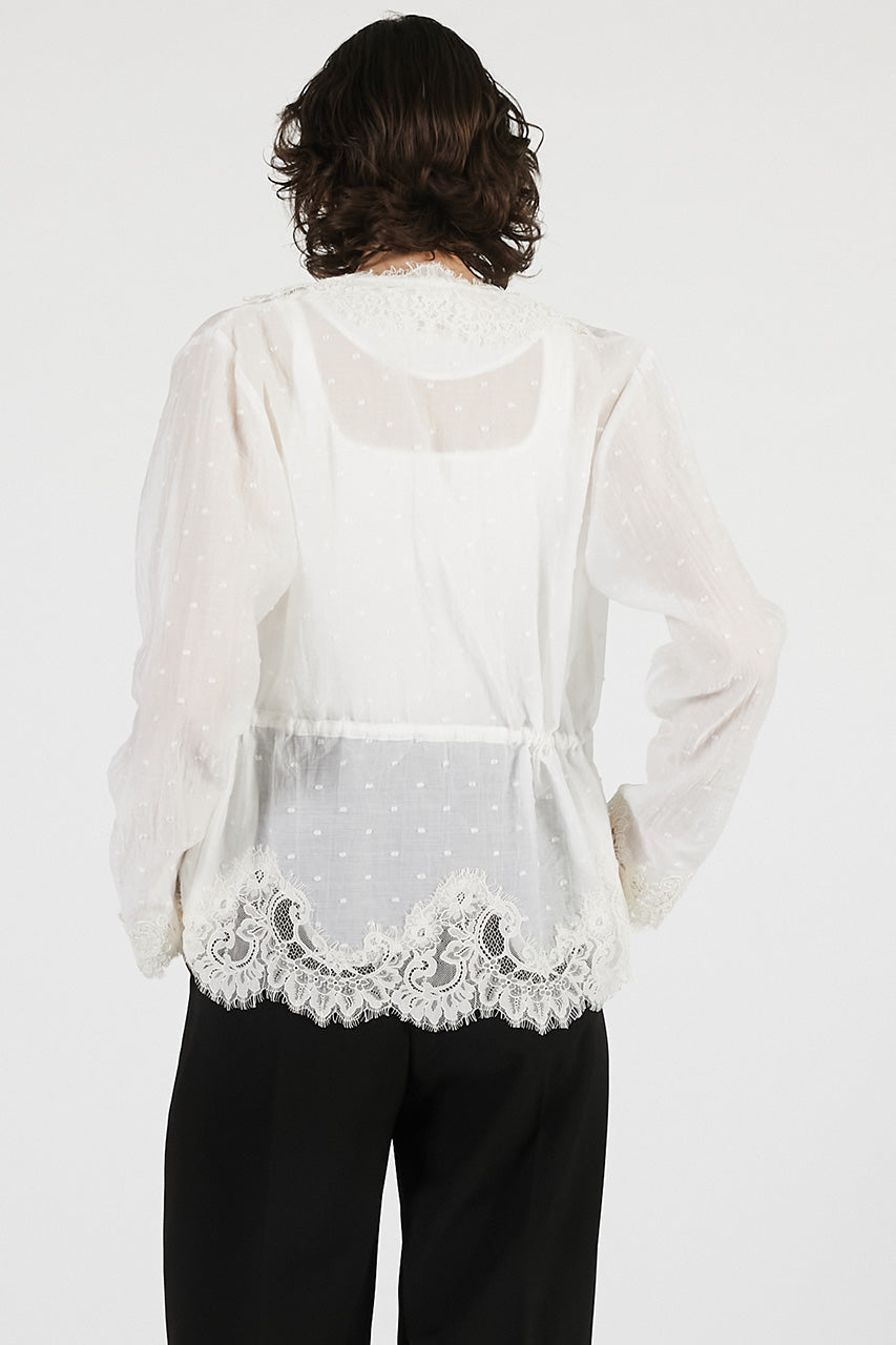 Dot Jacquard Lace Cardigan - 26SUMMER