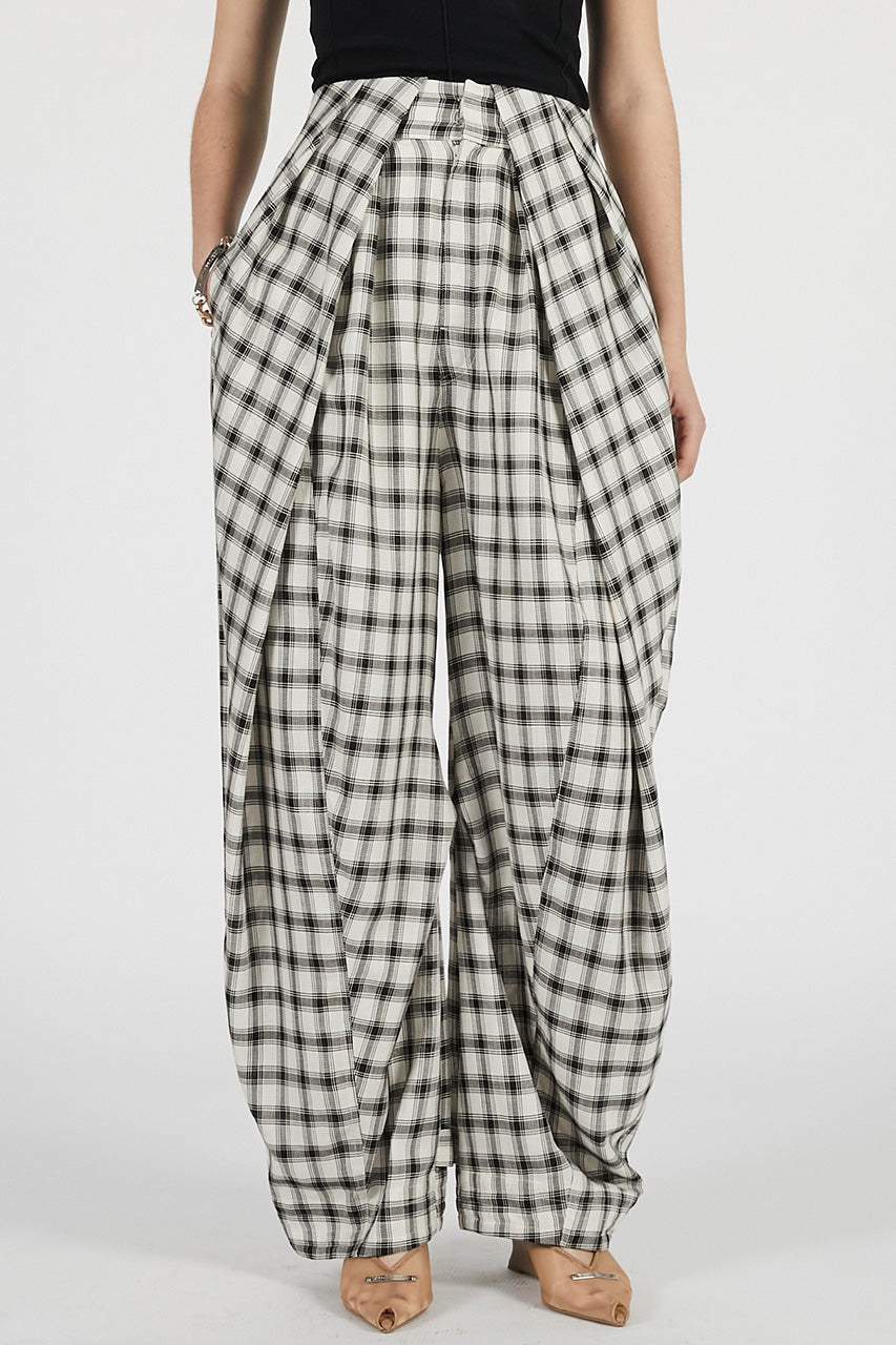 Tuck Form Volume Check Pants - 26SUMMER