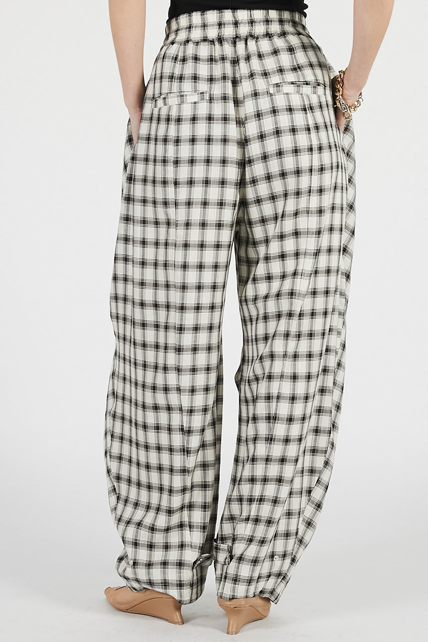 Tuck Form Volume Check Pants - 26SUMMER