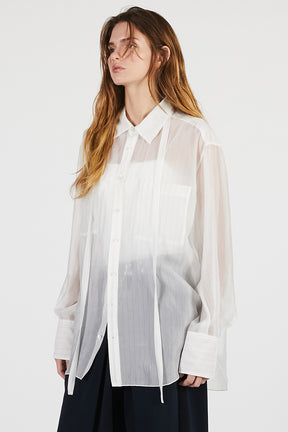 Sheer Bow Tie Shirt