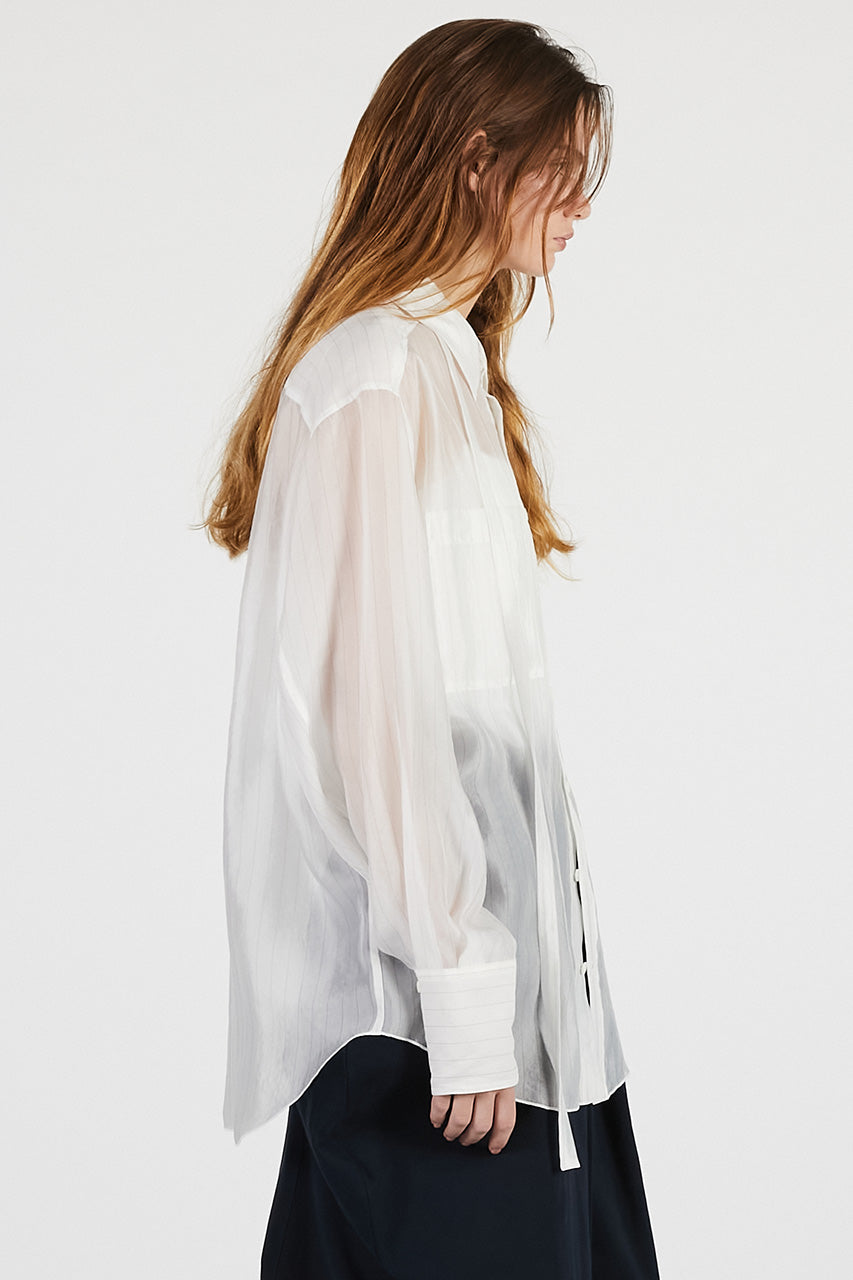 Sheer Bow Tie Shirt