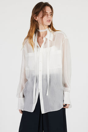 Sheer Bow Tie Shirt