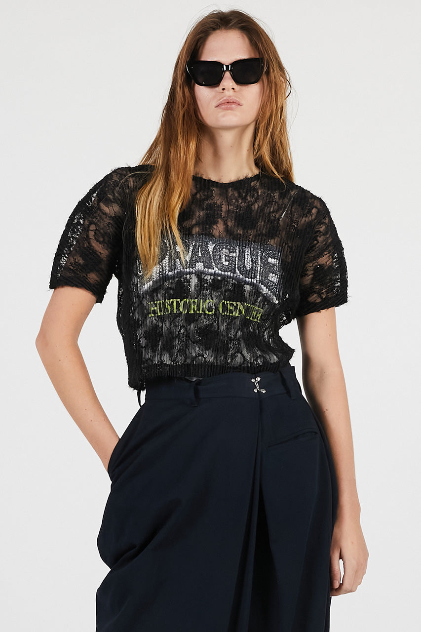 Lace Pleats Top
