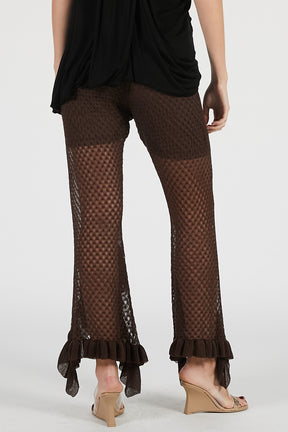 Sheer Knit Frill Pants