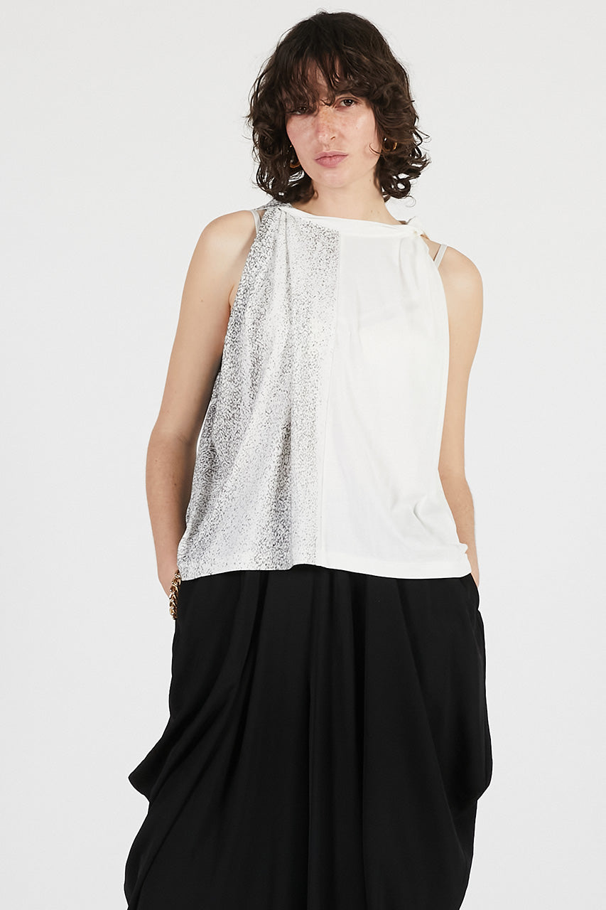 Half Print Twist Top