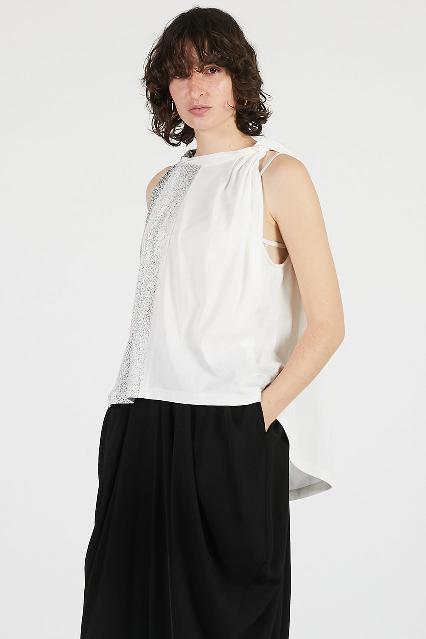 Half Print Twist Top