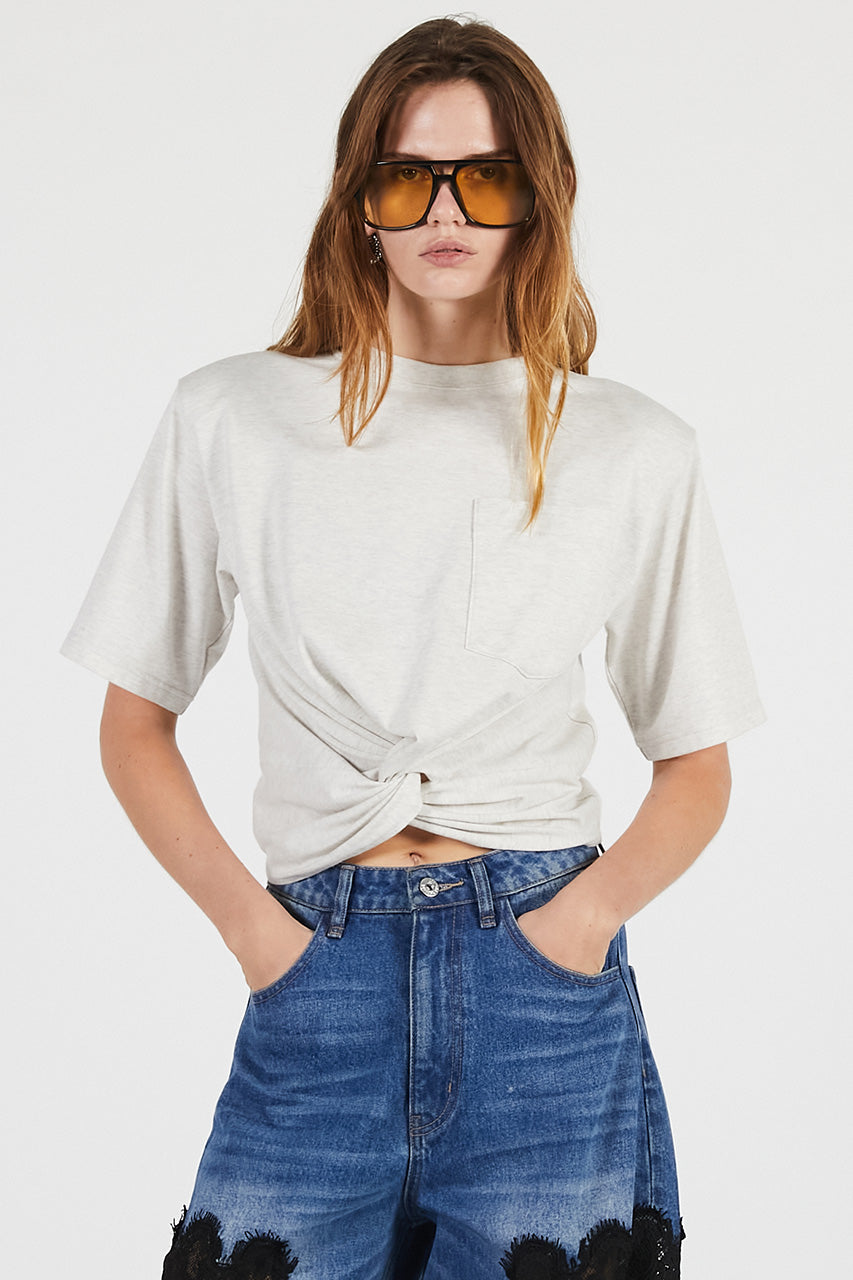 Twisted Cropped T-Shirt - 26SUMMER