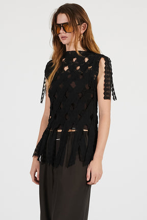 Lace Tape Cross Top