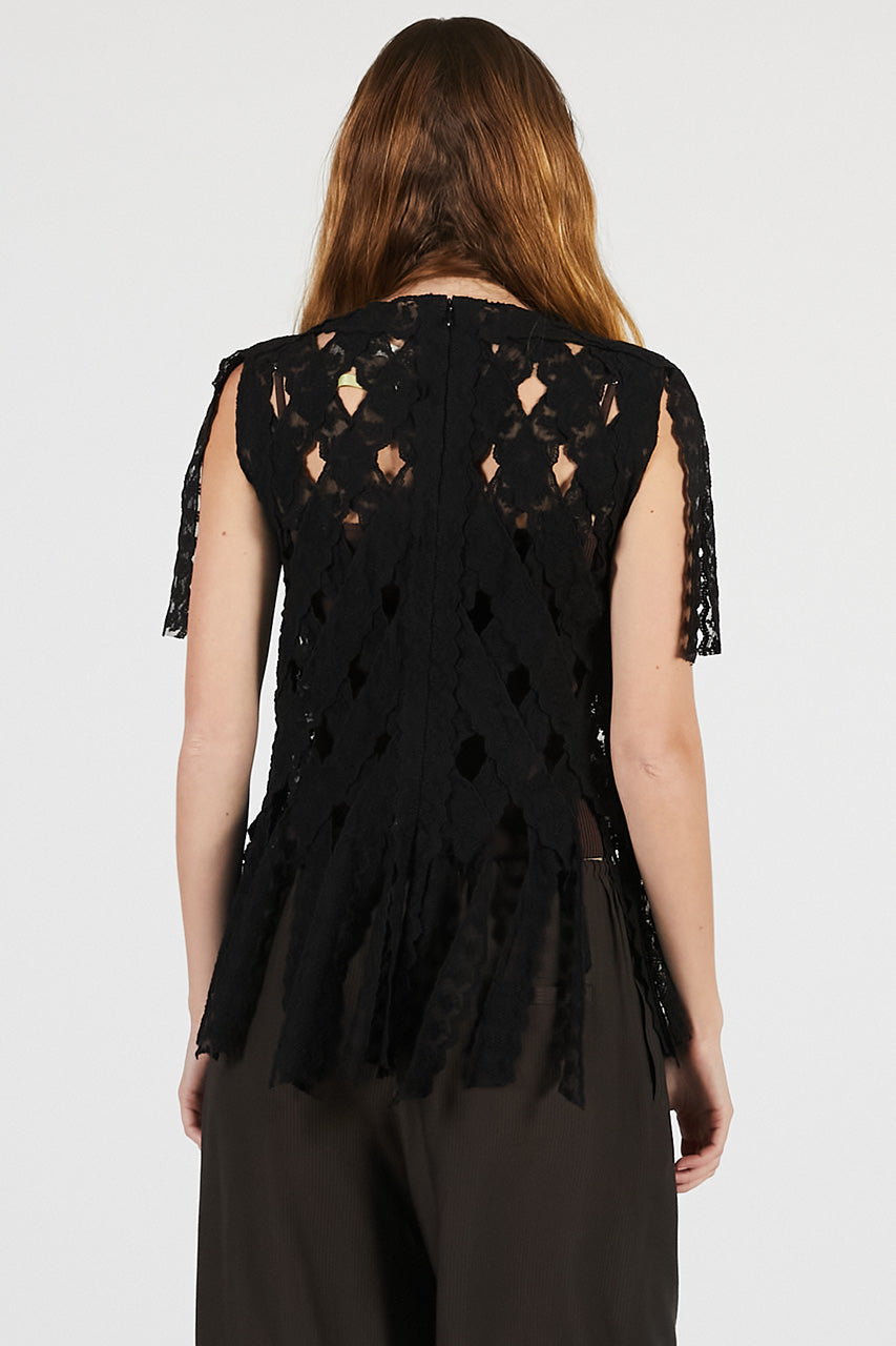 Lace Tape Cross Top