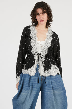 Dot Jacquard Lace Cardigan - 26SUMMER