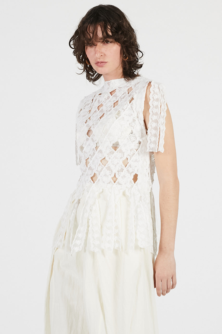 Lace Tape Cross Top