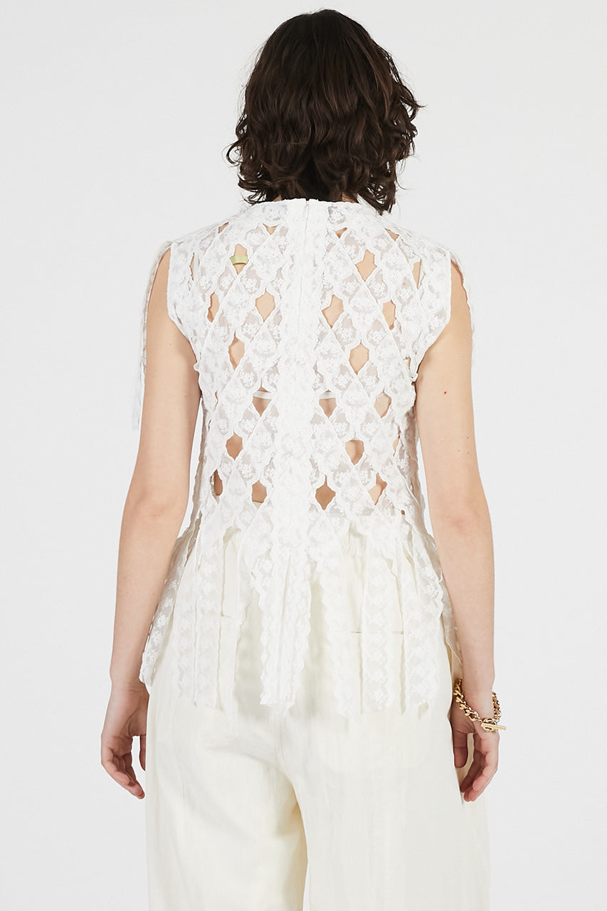 Lace Tape Cross Top