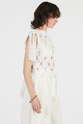 Lace Tape Cross Top