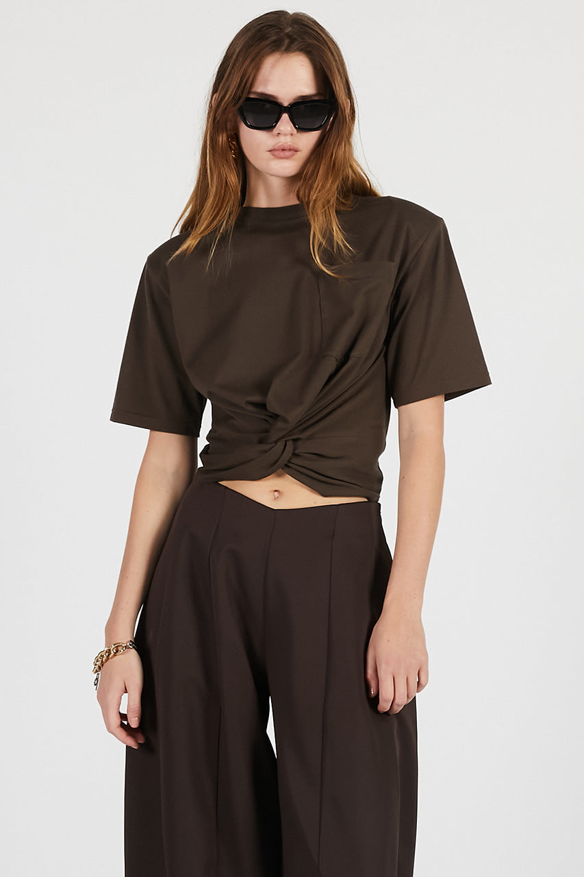 Twisted Cropped T-Shirt - 26SUMMER