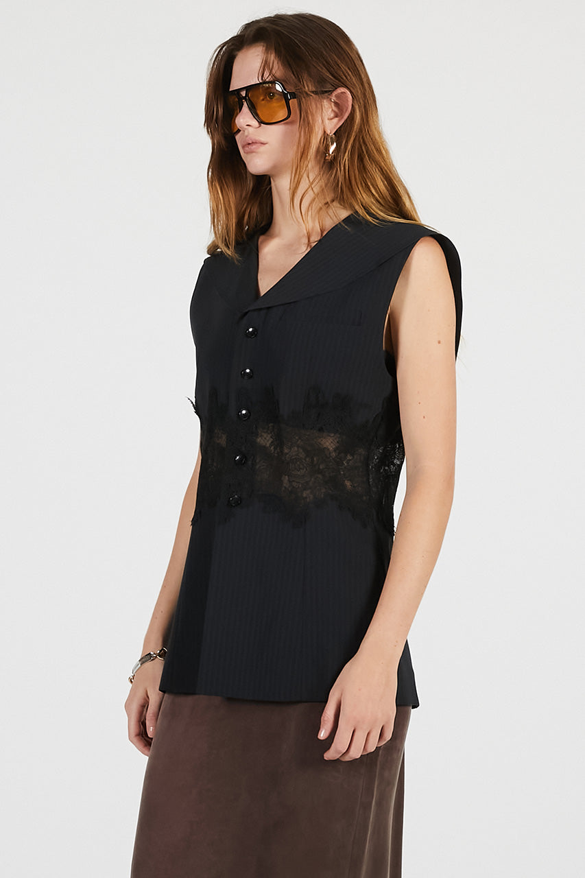 Lace Combo Sailor Gilet - 26SUMMER