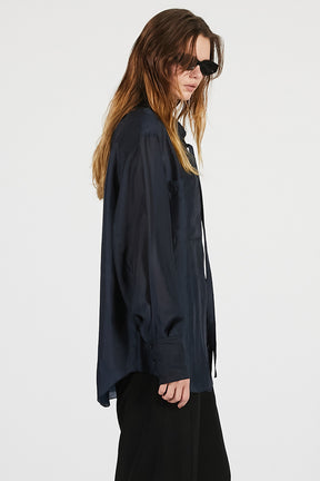 Sheer Bow Tie Shirt