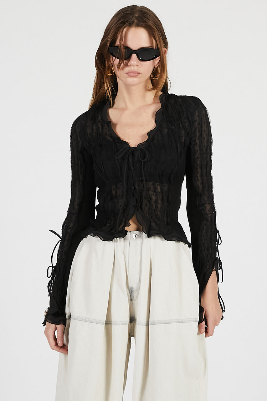 Sheer Dot Slim Shirt - PRE ORDER