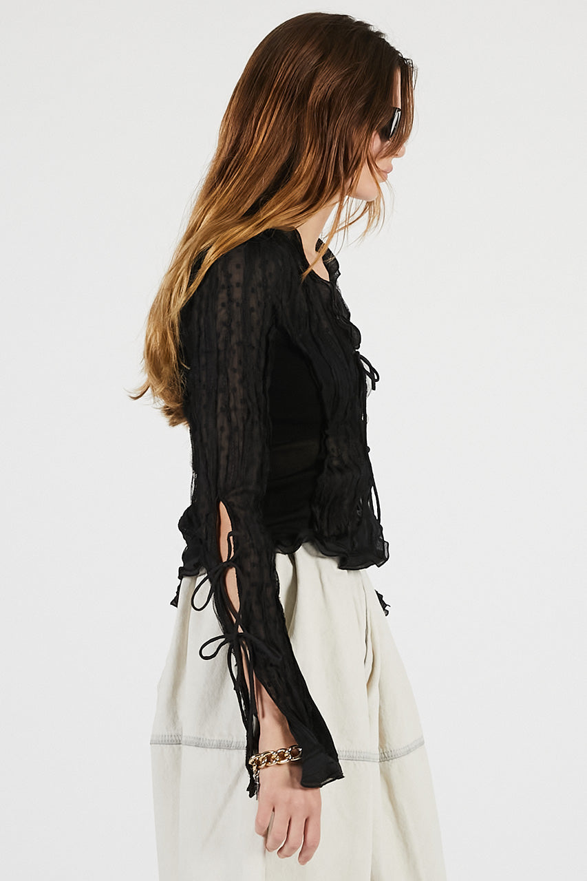 Sheer Dot Slim Shirt - PRE ORDER