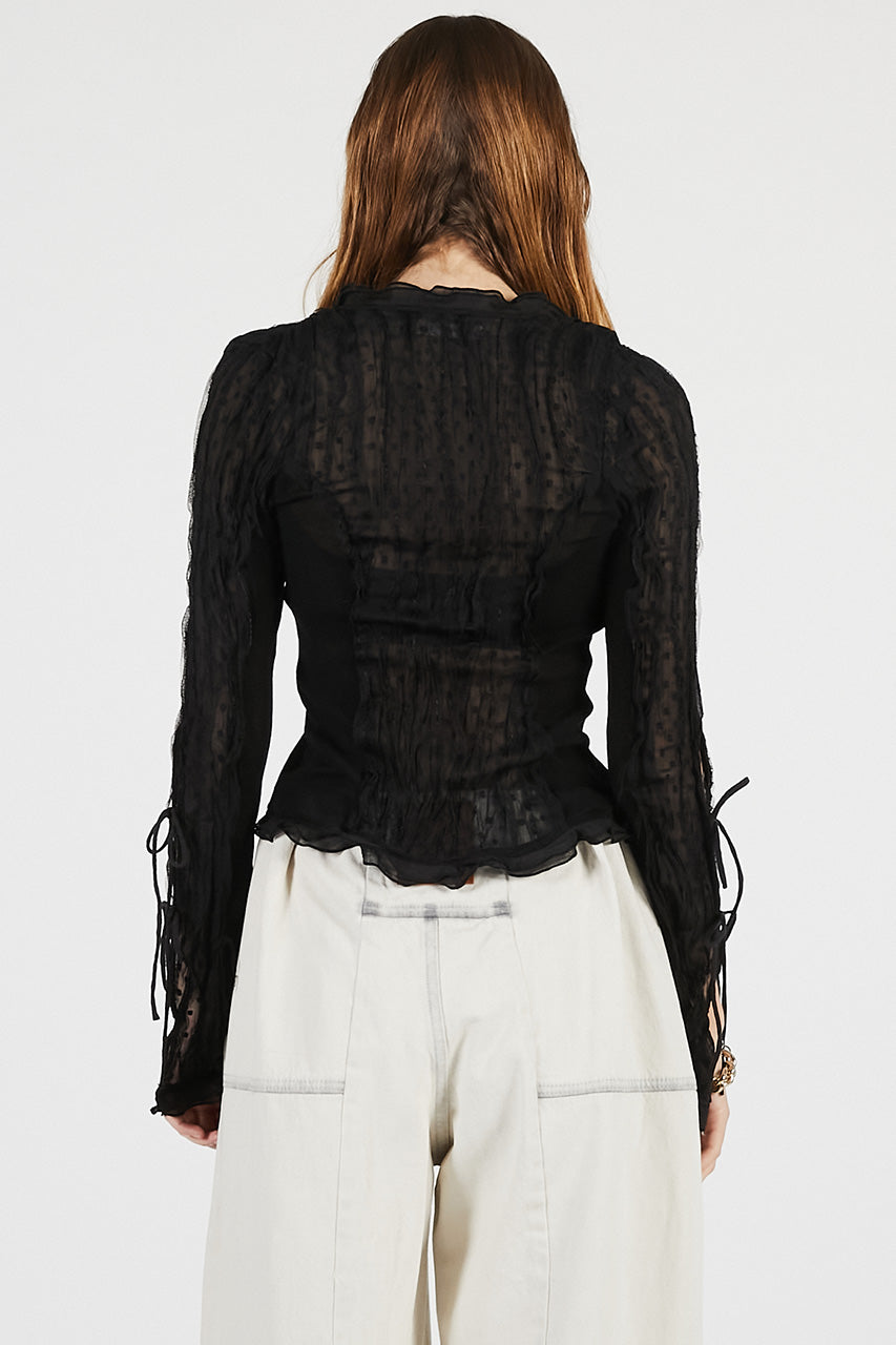 Sheer Dot Slim Shirt - PRE ORDER